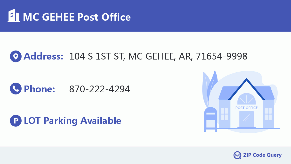 Post Office:MC GEHEE