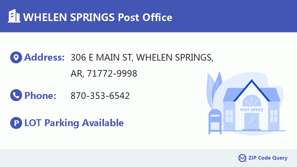Post Office:WHELEN SPRINGS
